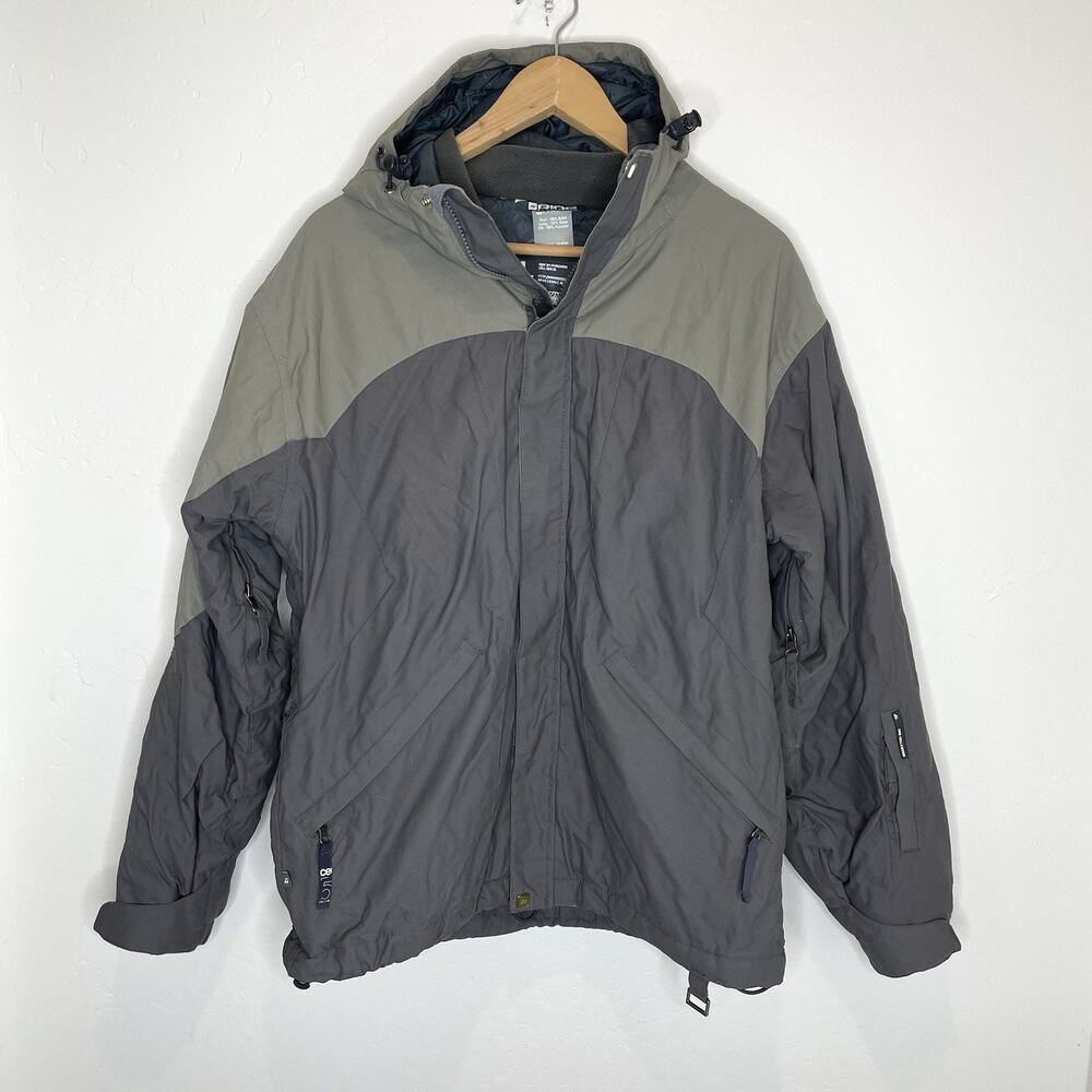 Ride Snowboard Jacket Cell 5 Series Mens Small Gray Hood Coat